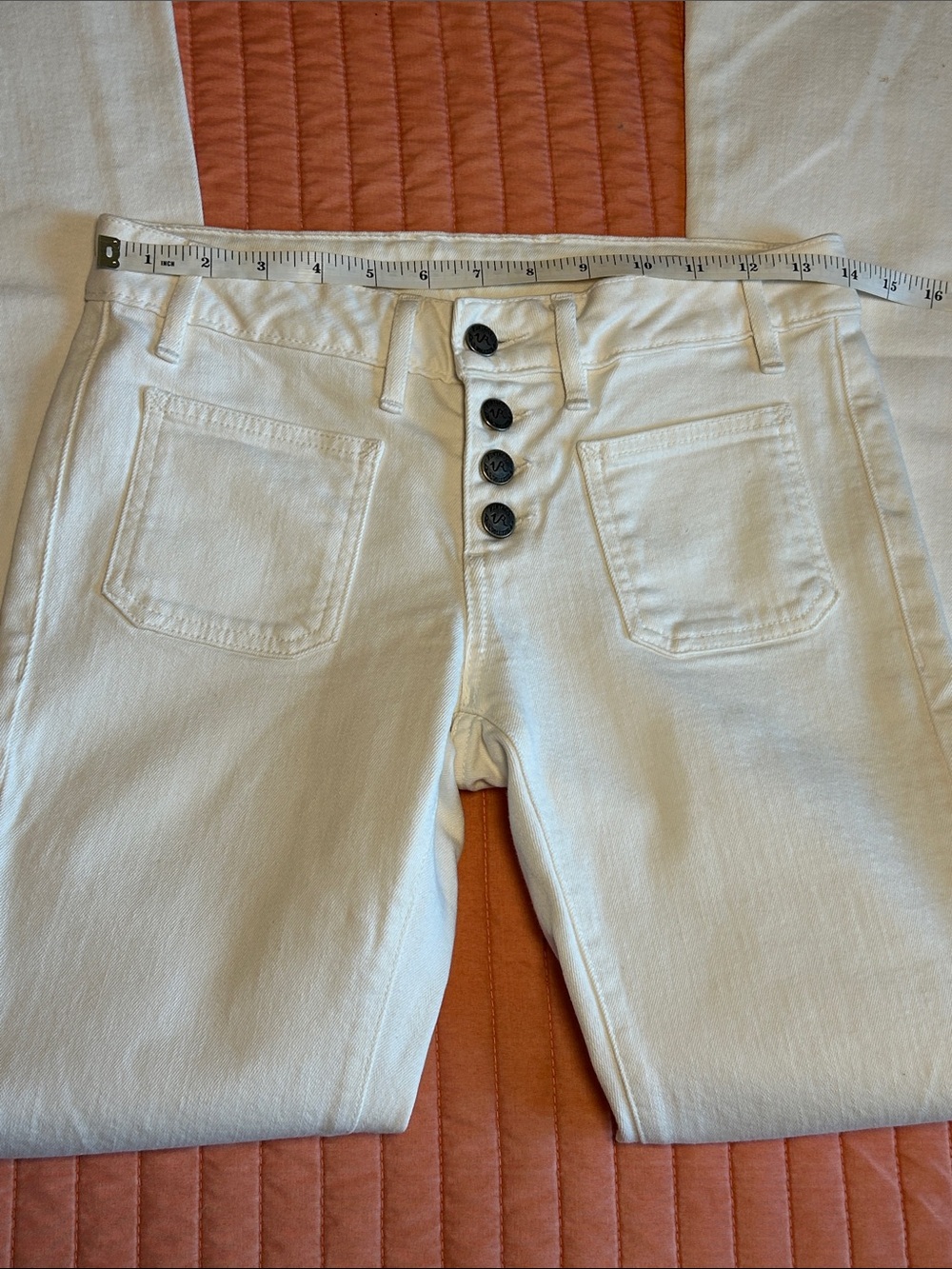 Y2K Vintage Revolution Sample Jeans Ropa Siete Leguas white hipster boot sz 26 - Picture 9 of 16